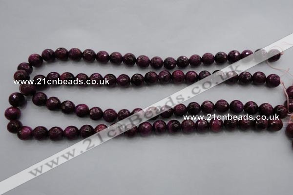 CTE473 15.5 inches 10mm faceted round red tiger eye beads wholesale