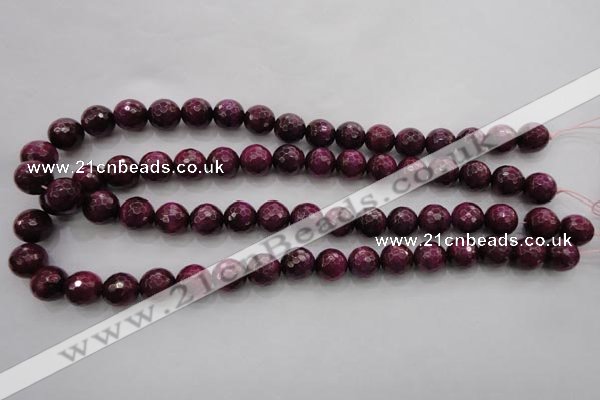 CTE474 15.5 inches 12mm faceted round red tiger eye beads wholesale