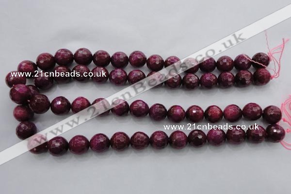 CTE475 15.5 inches 14mm faceted round red tiger eye beads wholesale