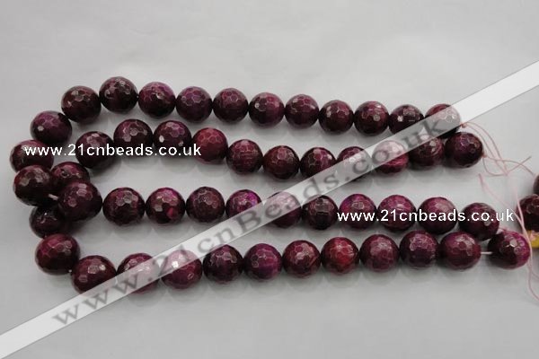 CTE476 15.5 inches 16mm faceted round red tiger eye beads wholesale