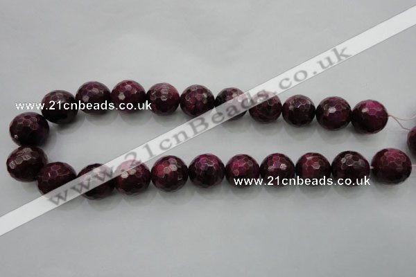 CTE477 15.5 inches 18mm faceted round red tiger eye beads wholesale