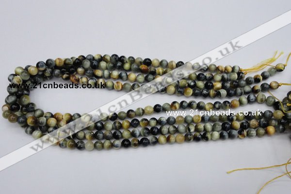 CTE551 15.5 inches 6mm round golden & blue tiger eye beads