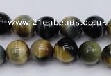 CTE553 15.5 inches 10mm round golden & blue tiger eye beads