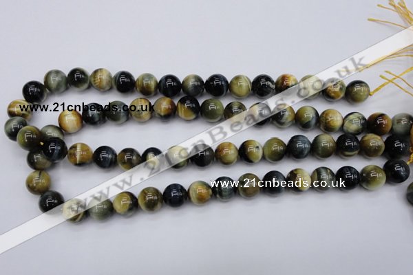 CTE553 15.5 inches 10mm round golden & blue tiger eye beads