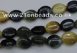 CTE568 15.5 inches 8*10mm oval golden & blue tiger eye beads