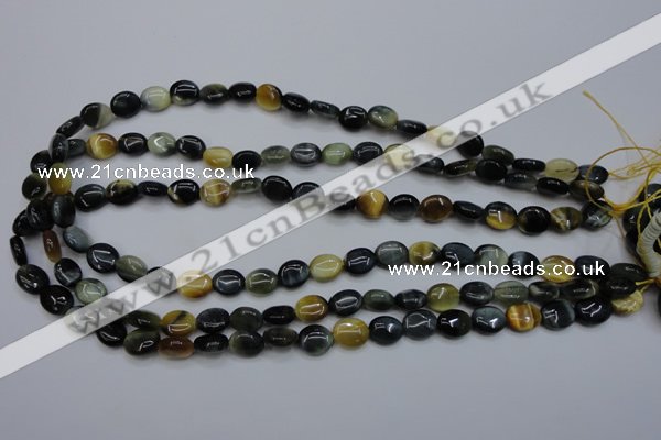 CTE568 15.5 inches 8*10mm oval golden & blue tiger eye beads