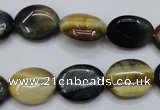 CTE570 15.5 inches 13*17mm oval golden & blue tiger eye beads