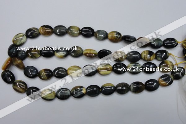 CTE570 15.5 inches 13*17mm oval golden & blue tiger eye beads