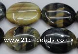 CTE572 15.5 inches 18*25mm oval golden & blue tiger eye beads