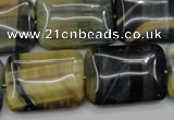 CTE578 15.5 inches 18*25mm rectangle golden & blue tiger eye beads