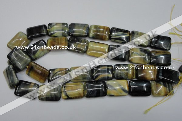 CTE578 15.5 inches 18*25mm rectangle golden & blue tiger eye beads