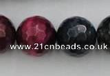 CTE587 15.5 inches 18mm faceted round colorful tiger eye beads