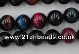 CTE594 15.5 inches 12mm round colorful tiger eye beads wholesale