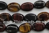 CTE60 15.5 inches 10*14mm oval mixed tiger eye gemstone beads