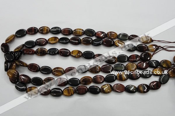 CTE60 15.5 inches 10*14mm oval mixed tiger eye gemstone beads