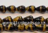 CTE605 15.5 inches 6*10mm teardrop yellow tiger eye beads wholesale