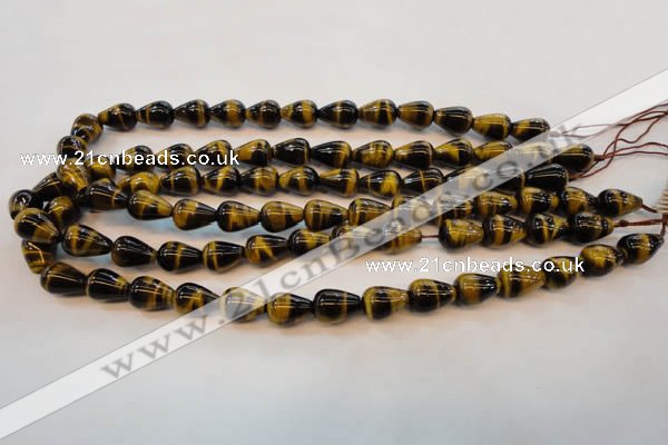 CTE605 15.5 inches 6*10mm teardrop yellow tiger eye beads wholesale