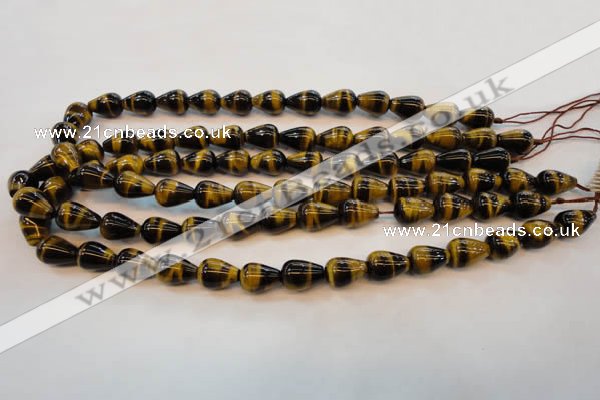 CTE606 15.5 inches 8*12mm teardrop yellow tiger eye beads wholesale