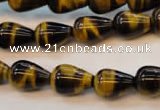 CTE607 15.5 inches 10*14mm teardrop yellow tiger eye beads wholesale