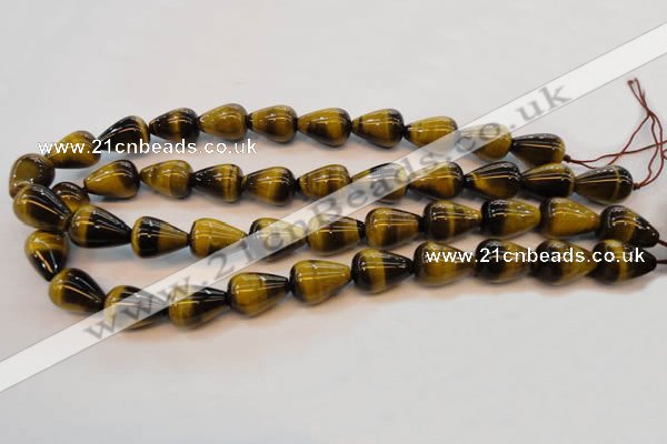 CTE609 15.5 inches 13*18mm teardrop yellow tiger eye beads wholesale