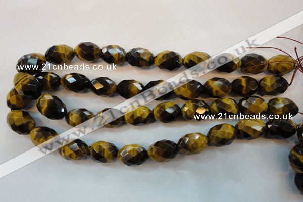 CTE625 15.5 inches 15*20mm faceted rice yellow tiger eye beads wholesale