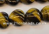 CTE632 15.5 inches 20*20mm heart yellow tiger eye beads wholesale