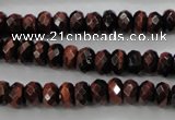 CTE65 15.5 inches 5*8mm faceted rondelle red tiger eye gemstone beads