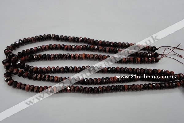 CTE65 15.5 inches 5*8mm faceted rondelle red tiger eye gemstone beads