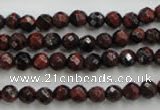 CTE701 15.5 inches 6mm faceted round red tiger eye beads