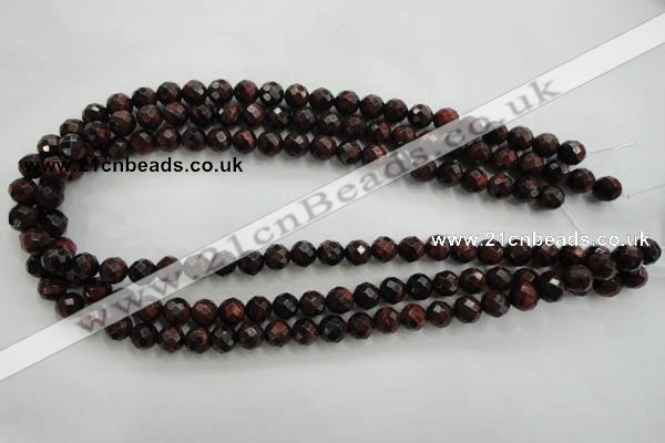 CTE702 15.5 inches 8mm faceted round red tiger eye beads