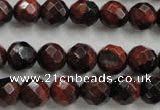 CTE703 15.5 inches 10mm faceted round red tiger eye beads