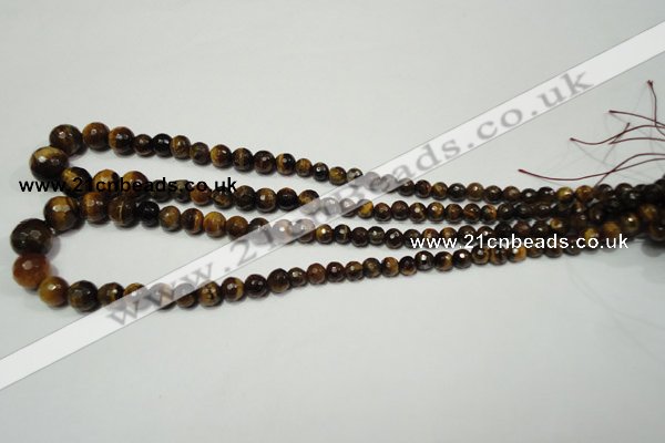 CTE759 15.5 inches 6mm – 14mm faceted round yellow tiger eye beads