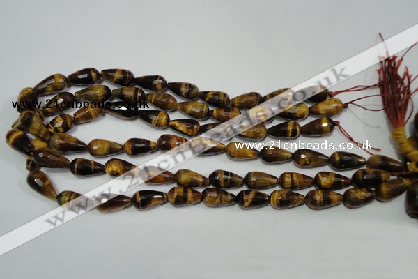 CTE761 15.5 inches 10*20mm faceted teardrop yellow tiger eye beads