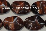 CTE860 15.5 inches 18*25mm wavy oval red tiger eye beads