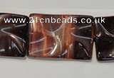 CTE867 15.5 inches 20*30mm wavy rectangle red tiger eye beads