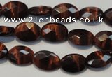 CTE871 15.5 inches 8*10mm faceted oval red tiger eye beads