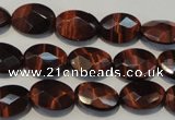 CTE872 15.5 inches 10*14mm faceted oval red tiger eye beads