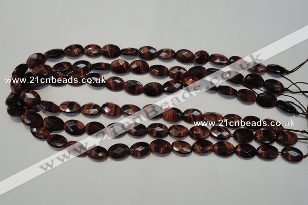 CTE872 15.5 inches 10*14mm faceted oval red tiger eye beads