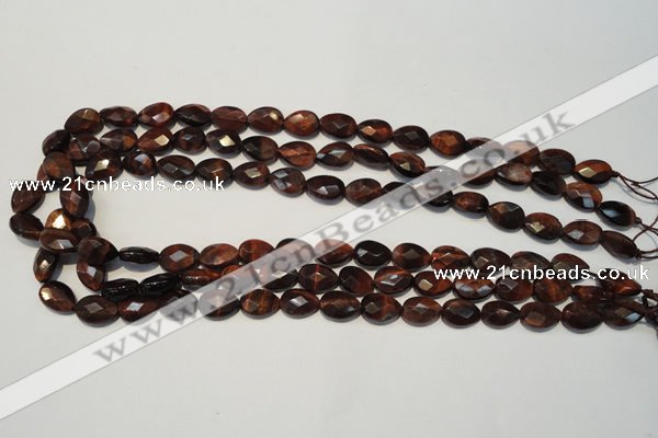 CTE881 15.5 inches 8*12mm faceted flat teardrop red tiger eye beads