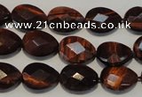 CTE882 15.5 inches 10*14mm faceted flat teardrop red tiger eye beads