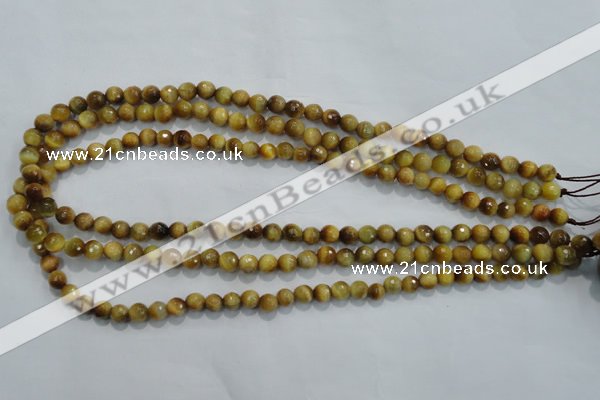 CTE901 15.5 inches 6mm faceted round golden tiger eye beads