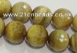 CTE904 15.5 inches 12mm faceted round golden tiger eye beads