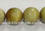 CTE908 15.5 inches 20mm faceted round golden tiger eye beads