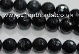 CTE922 15.5 inches 8mm faceted round silver tiger eye beads