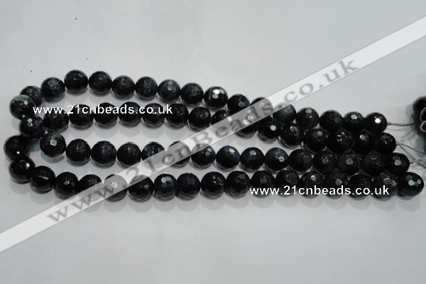 CTE922 15.5 inches 8mm faceted round silver tiger eye beads