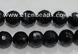 CTE923 15.5 inches 10mm faceted round silver tiger eye beads