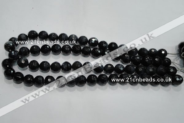 CTE923 15.5 inches 10mm faceted round silver tiger eye beads