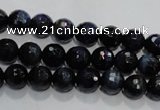 CTE931 15.5 inches 6mm faceted round dyed blue tiger eye beads