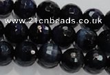 CTE934 15.5 inches 12mm faceted round dyed blue tiger eye beads