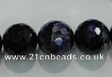 CTE937 15.5 inches 18mm faceted round dyed blue tiger eye beads